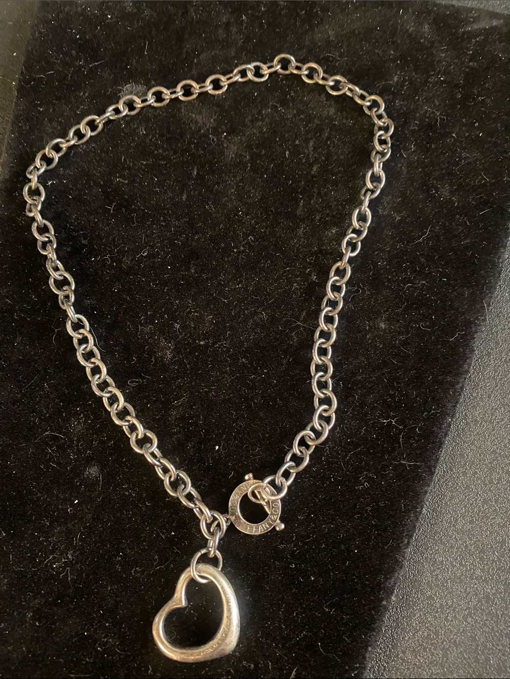Tiffany & Co. Silver Heart Link Toggle Necklace